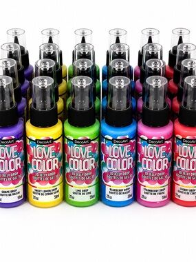DecoArt Love Color 3D Jelly Drops Paint Set Bundle Neon Craft Supplies 24*2fl oz